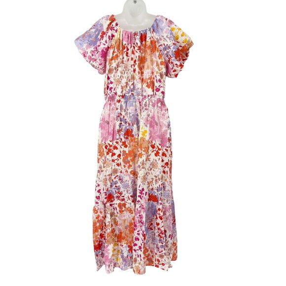 Derek Lam 10 Crosby Laine Floral Linen Puff Sleeve Maxi Dress Size 10 NWT - Picture 13 of 16
